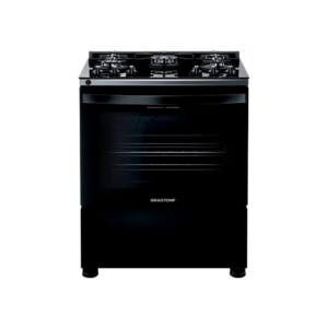 Fogão Brastemp 5 Bocas Preto Com Mesa de Vidro e Turbo Chama - BFS5VCE