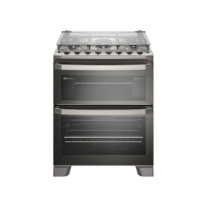 Fogão 5 bocas Electrolux Cinza Experience com Duplo Forno, PerfectCook360 e Vapor Bake (FE5DC)