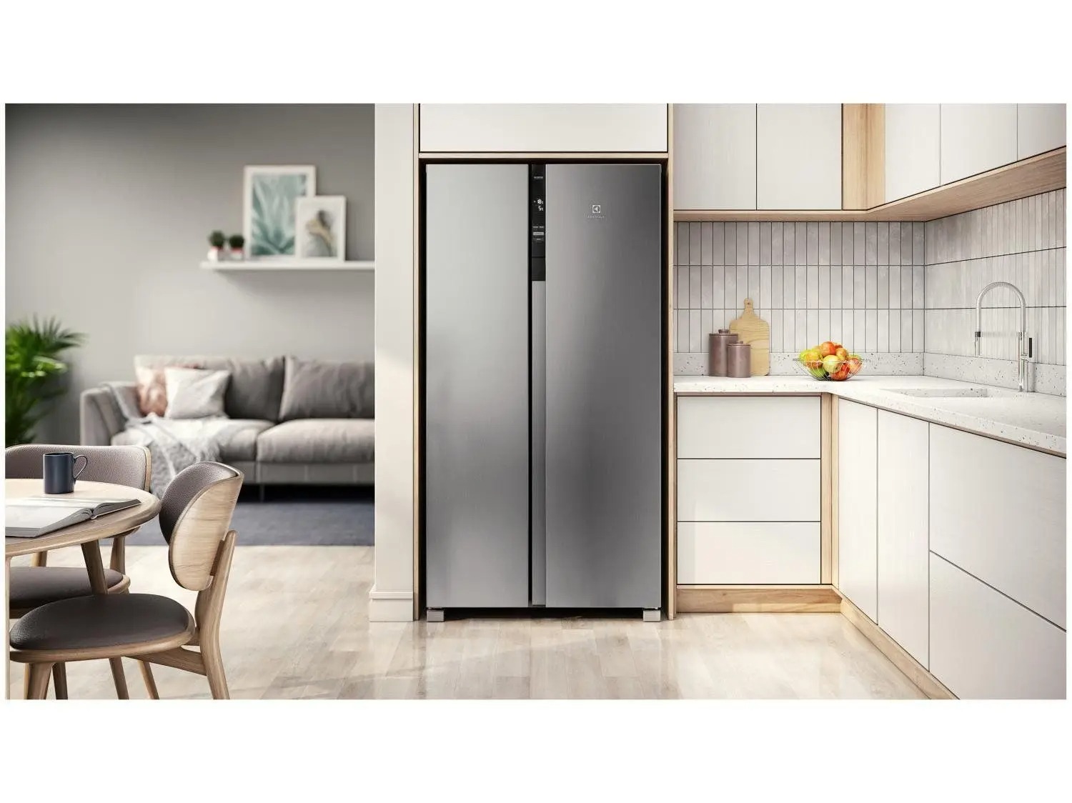 Geladeira Electrolux Frost Free Inverter 440L Efficient com AutoSense Side by Side cor Inox Look (IS4S) - Imagem 2