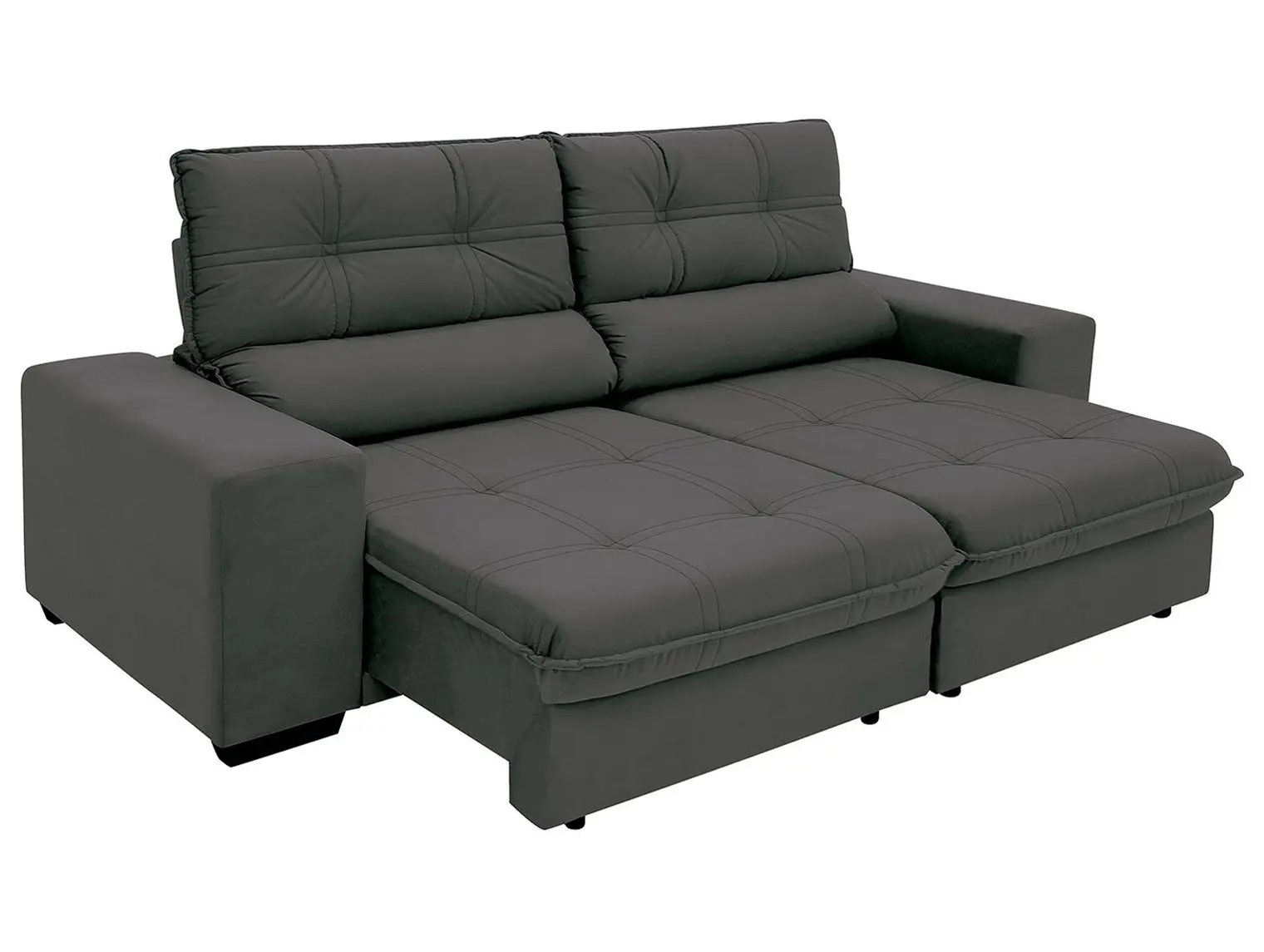 Sofá Retrátil Reclinável 4 Lugares Suede Brunello Linoforte - Imagem 2