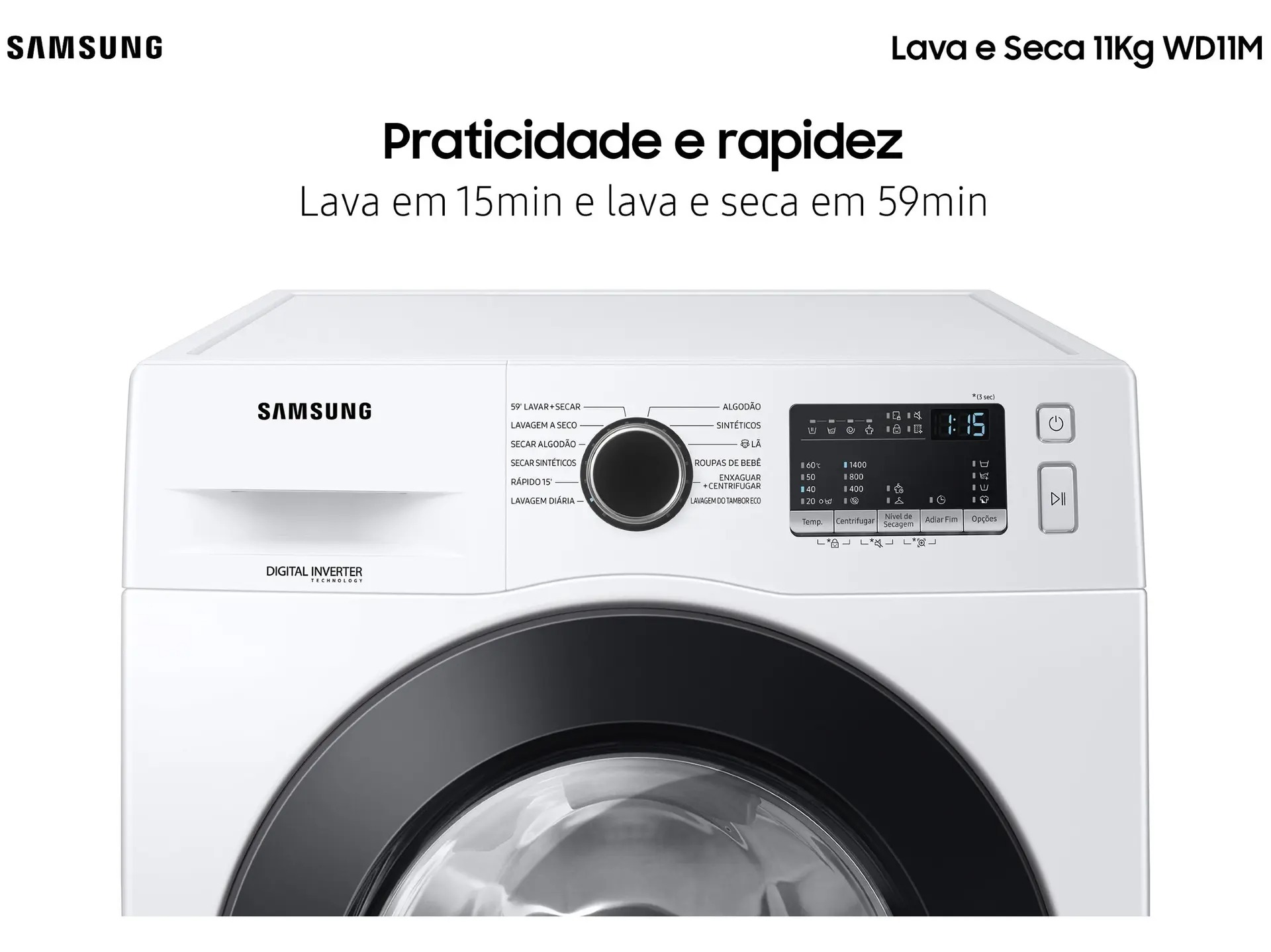 Lava e Seca Samsung WD11M com Digital Inverter WD11M4473PW Branca 11/7kg - Imagem 7