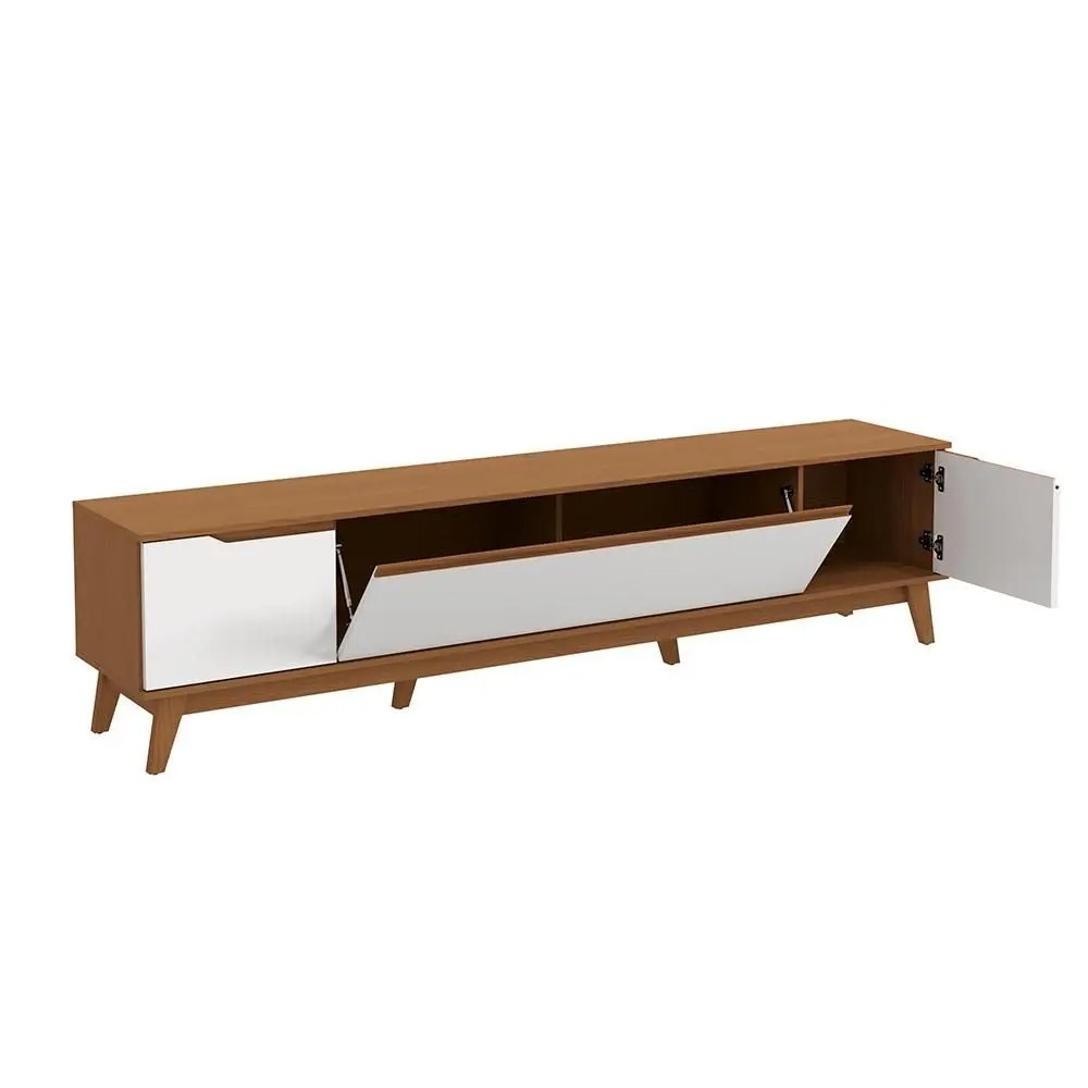 Rack Kappesberg 3 Portas Canela/Branco 218cm - Imagem 6