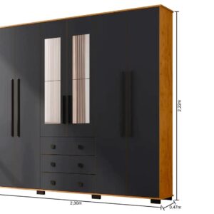 Guarda-roupa Casal com Espelho 6 Portas Araplac Malu
