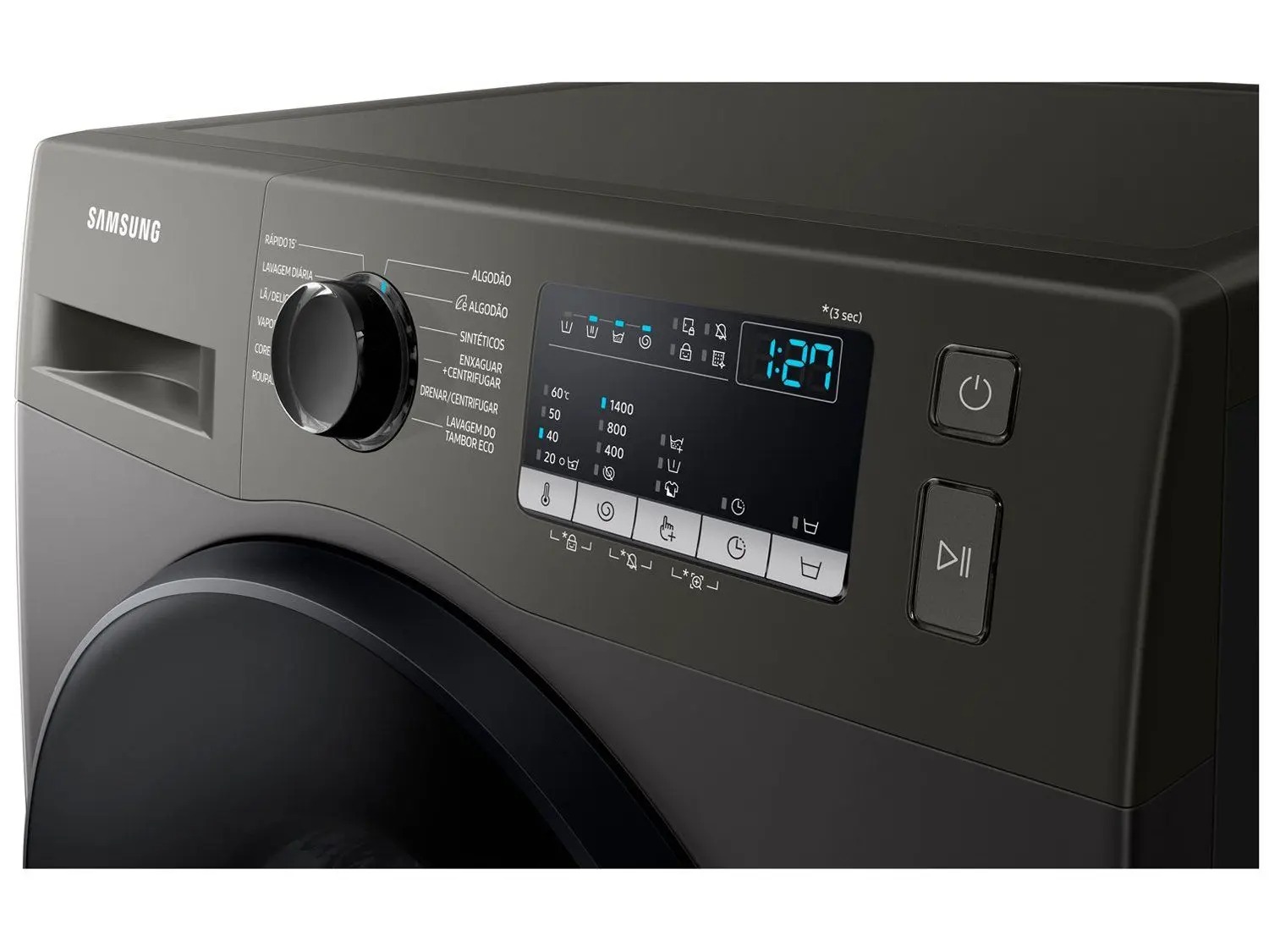Lavadora de Roupas Samsung Inverter 11kg Cesto Inox 12 Programas de Lavagem Preta WW11T4040BX/AZ - Imagem 7