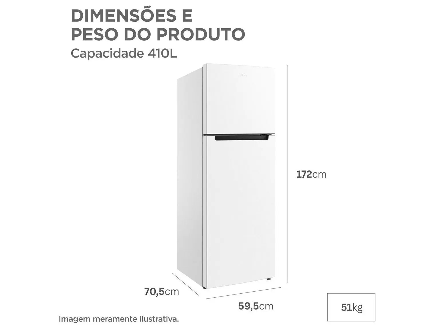 Geladeira/Refrigerador Midea Cycle Defrost Duplex Branca 410L RT554 - Imagem 8