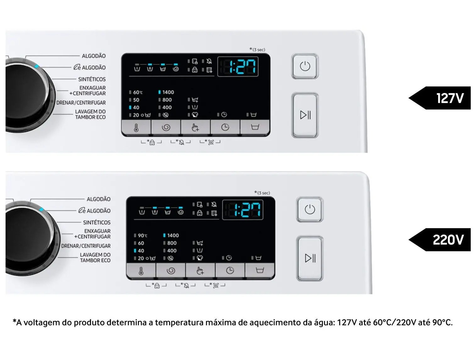 Lavadora de Roupas Samsung Inverter 11kg Cesto Inox 12 Programas de Lavagem Branca WW11T4040BE/AZ - Imagem 7