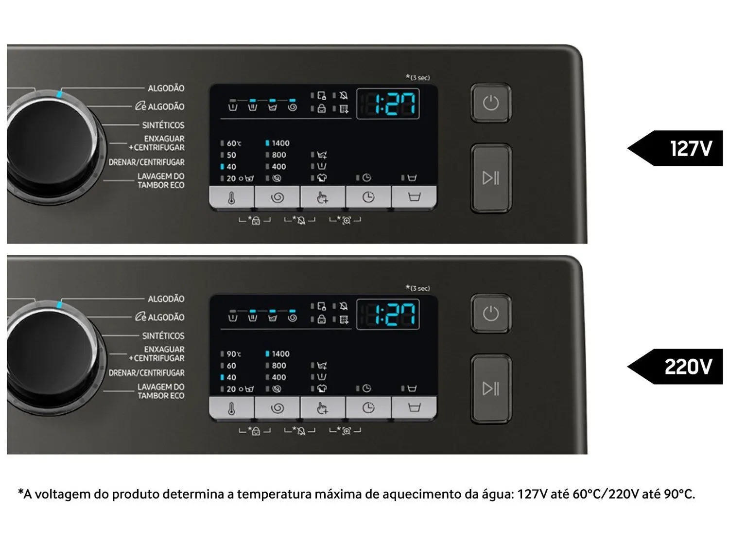 Lavadora de Roupas Samsung Inverter 11kg Cesto Inox 12 Programas de Lavagem Preta WW11T4040BX/AZ - Imagem 8