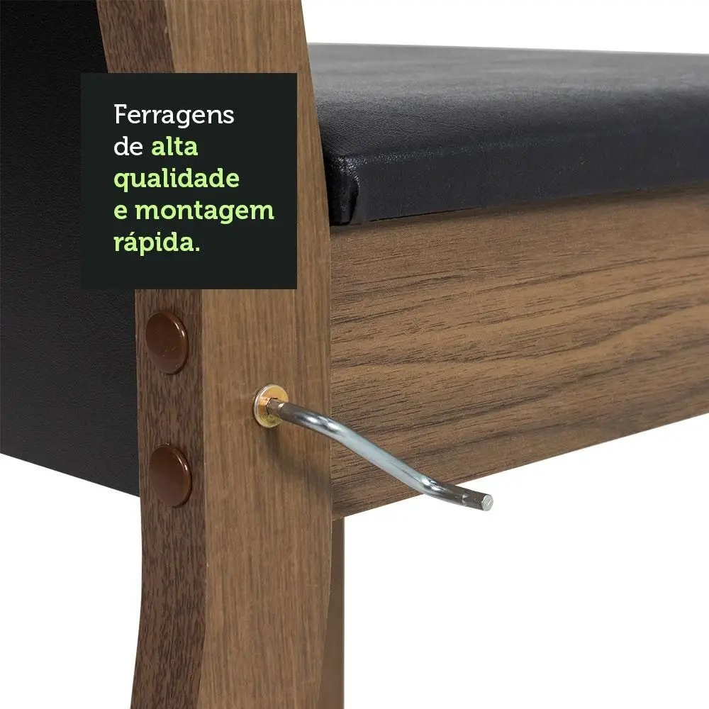 Conjunto Sala de Jantar Mesa Tampo de Vidro 6 Cadeiras Heloísa Madesa - Imagem 9