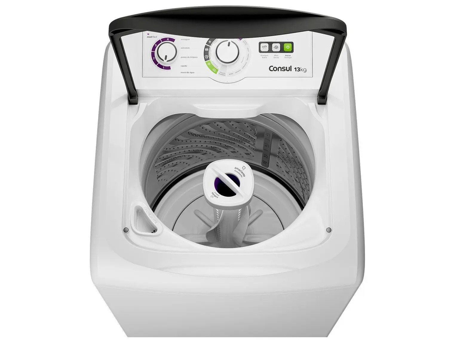 Lavadora de Roupas Consul 13kg Cesto Inox 16 Programas de Lavagem Branca CWH13AB - Imagem 6