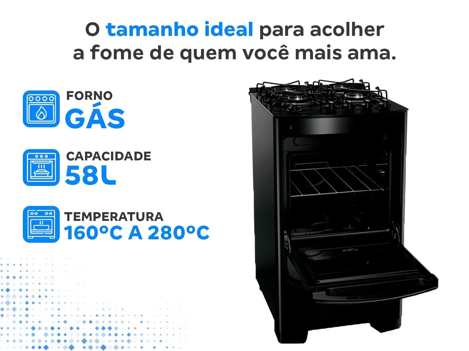 Fogão 4 Bocas Consul Preto Mesa de Vidro CFO4VBE - Imagem 2