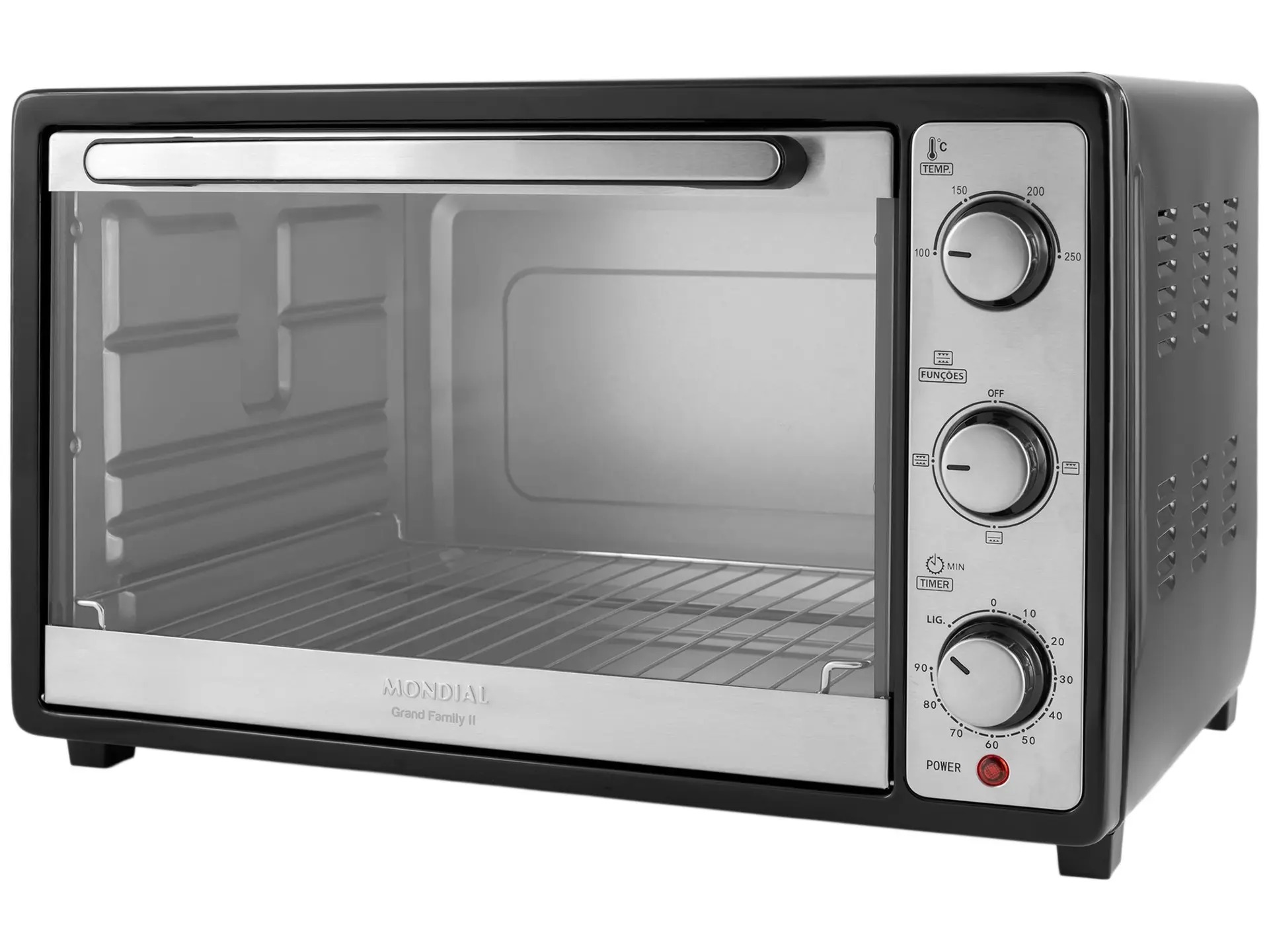 Forno Elétrico de Bancada Mondial Multifuncional 52L Preto e Prata Grand Family II FRN-52-B - Imagem 5