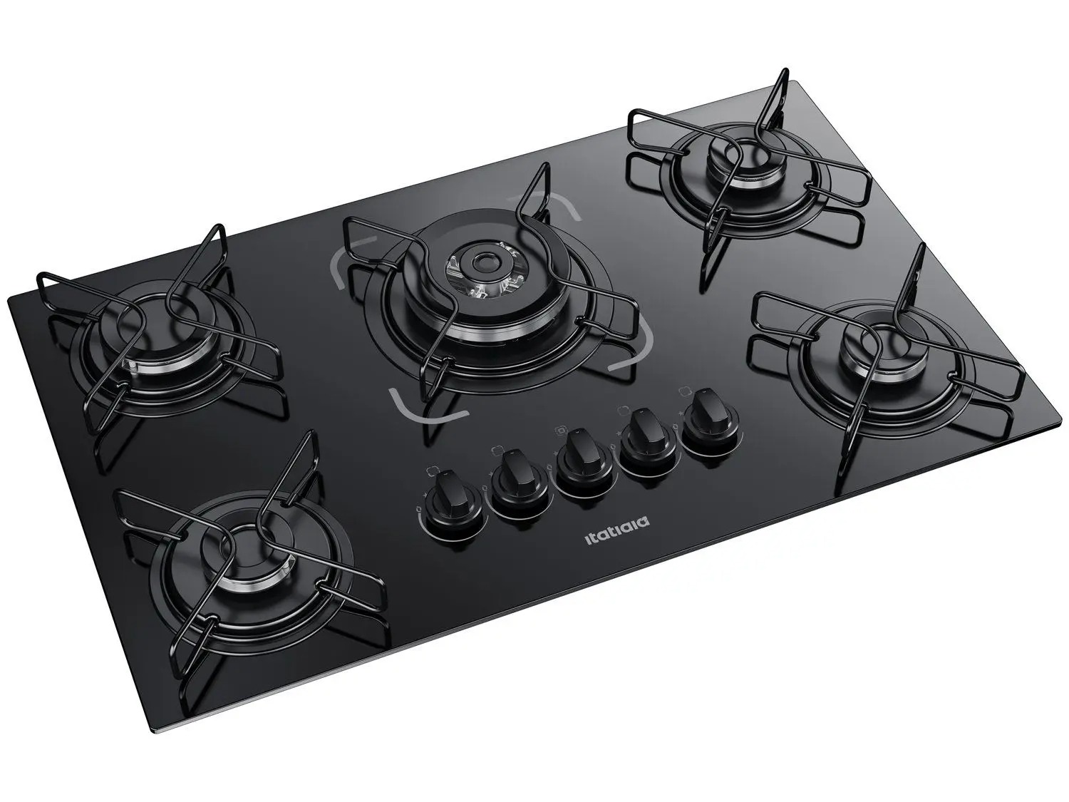 Cooktop 5 Bocas a Gás GLP Itatiaia Tripla Chama Preto Essencial - Imagem 4