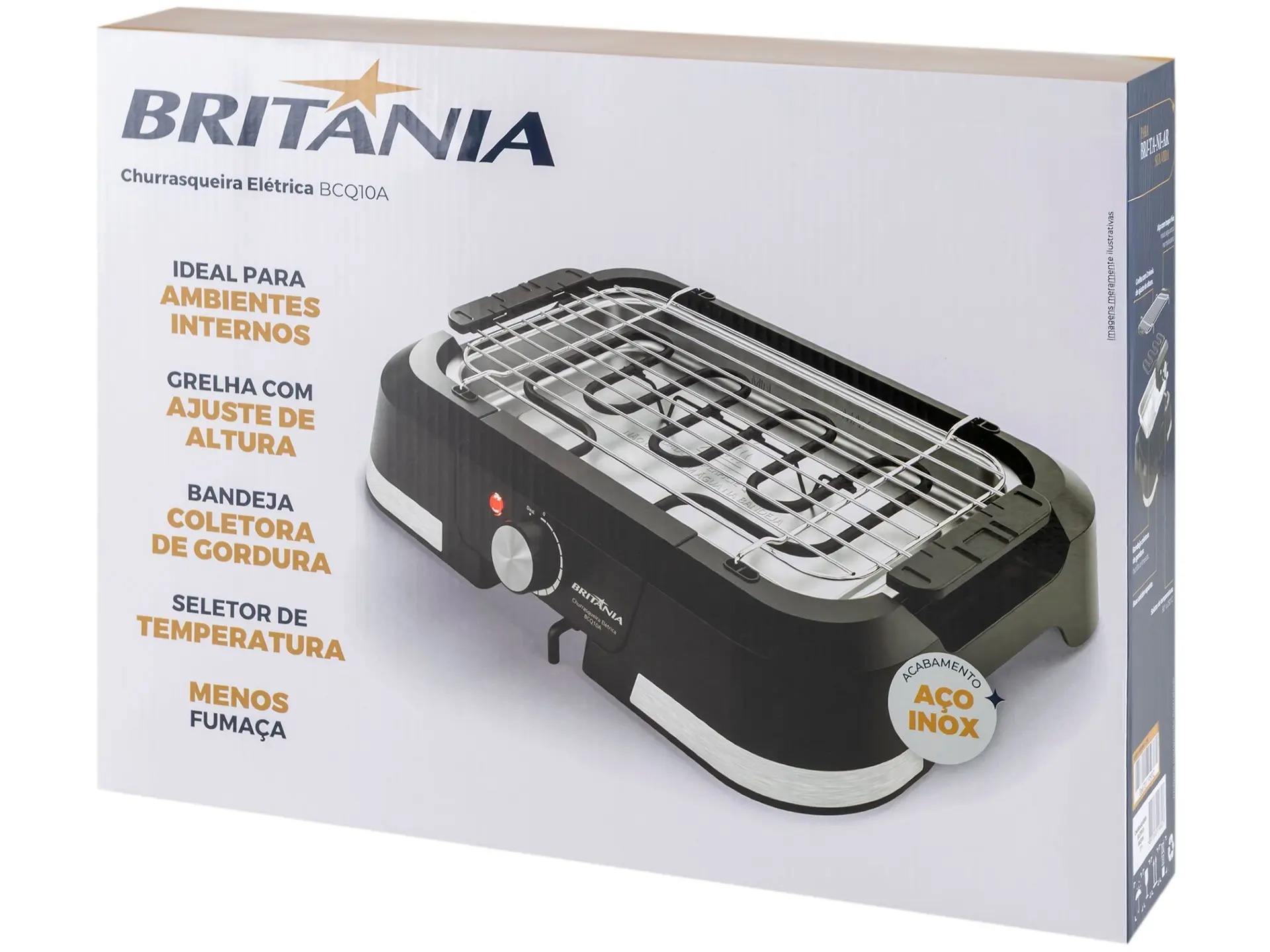 Churrasqueira Elétrica De mesa Britânia 1500W de potência BCQ10A - Imagem 4