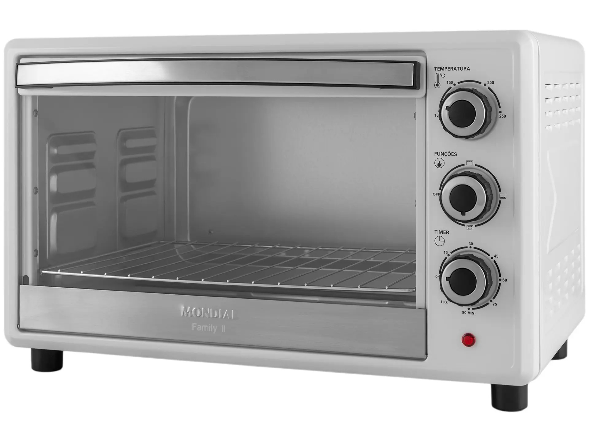 Forno Elétrico de Bancada Mondial Multifuncional 42L Branco e Prata Grand Family II FRN-42-W - Imagem 3