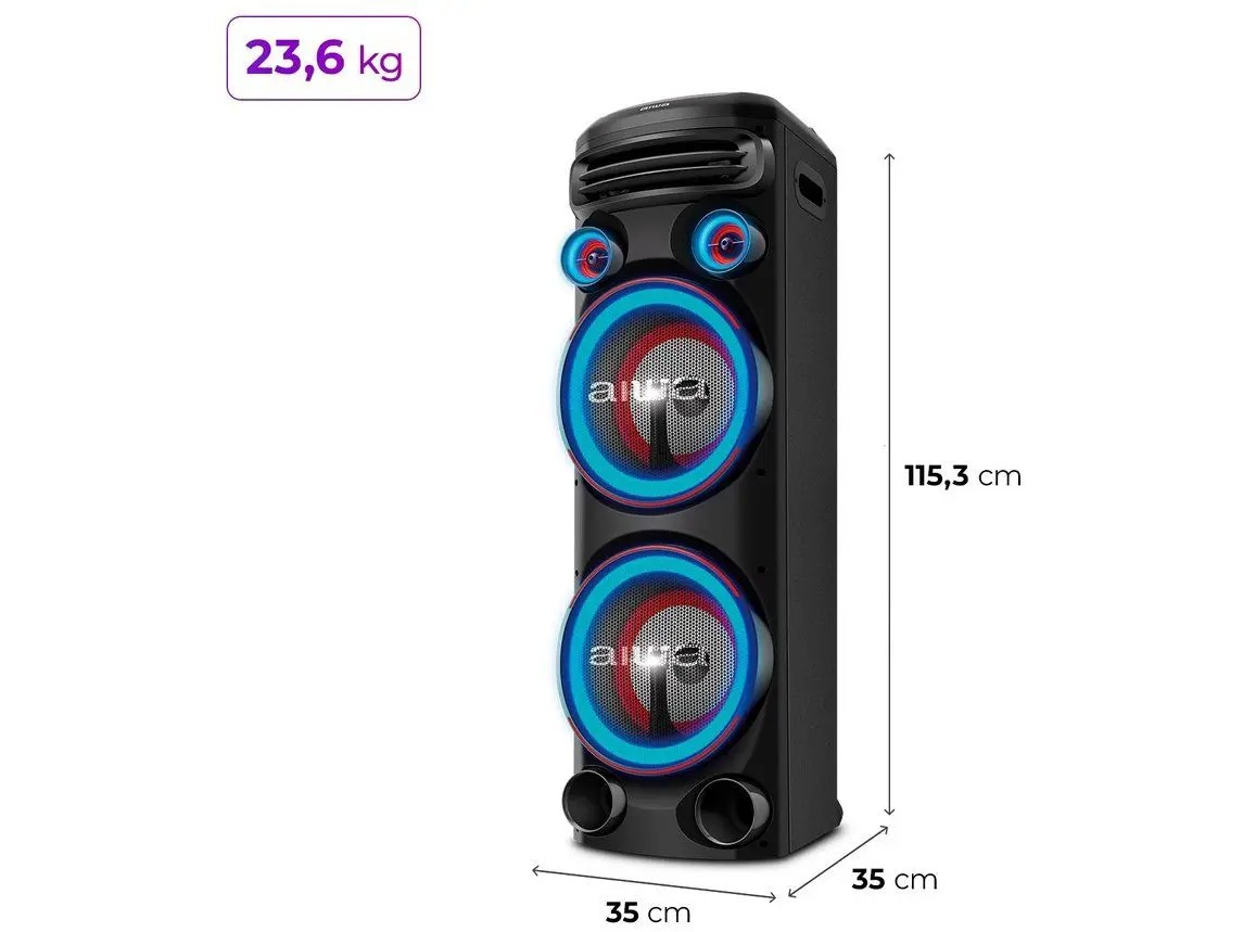Caixa de Som Torre Aiwa AWS-T2W-02 Bluetooth 2300W RMS Amplificada - Imagem 11