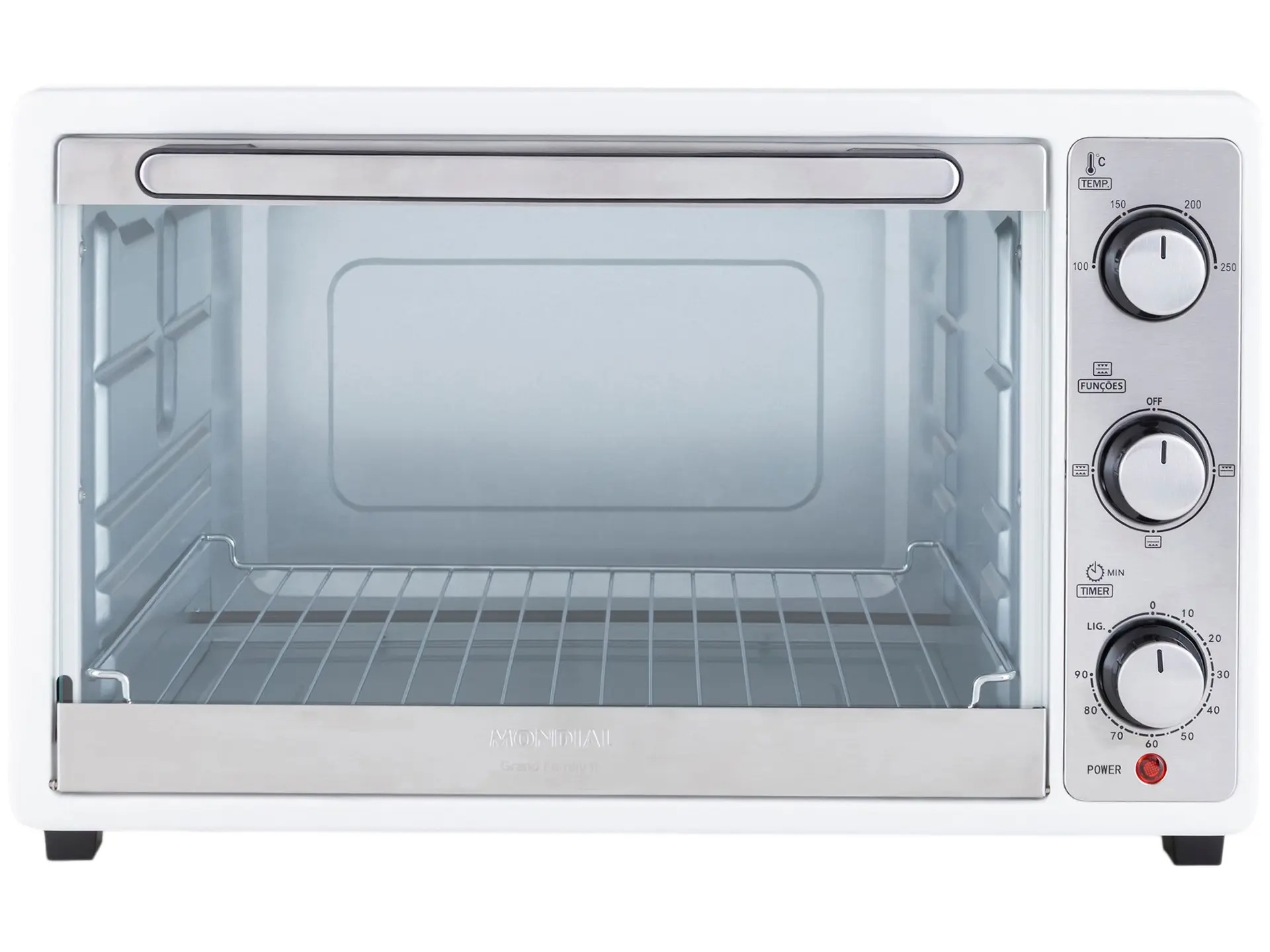 Forno Elétrico de Bancada Mondial Multifuncional 52L Branco e Prata Grand Family II FRN-52-W - Imagem 4