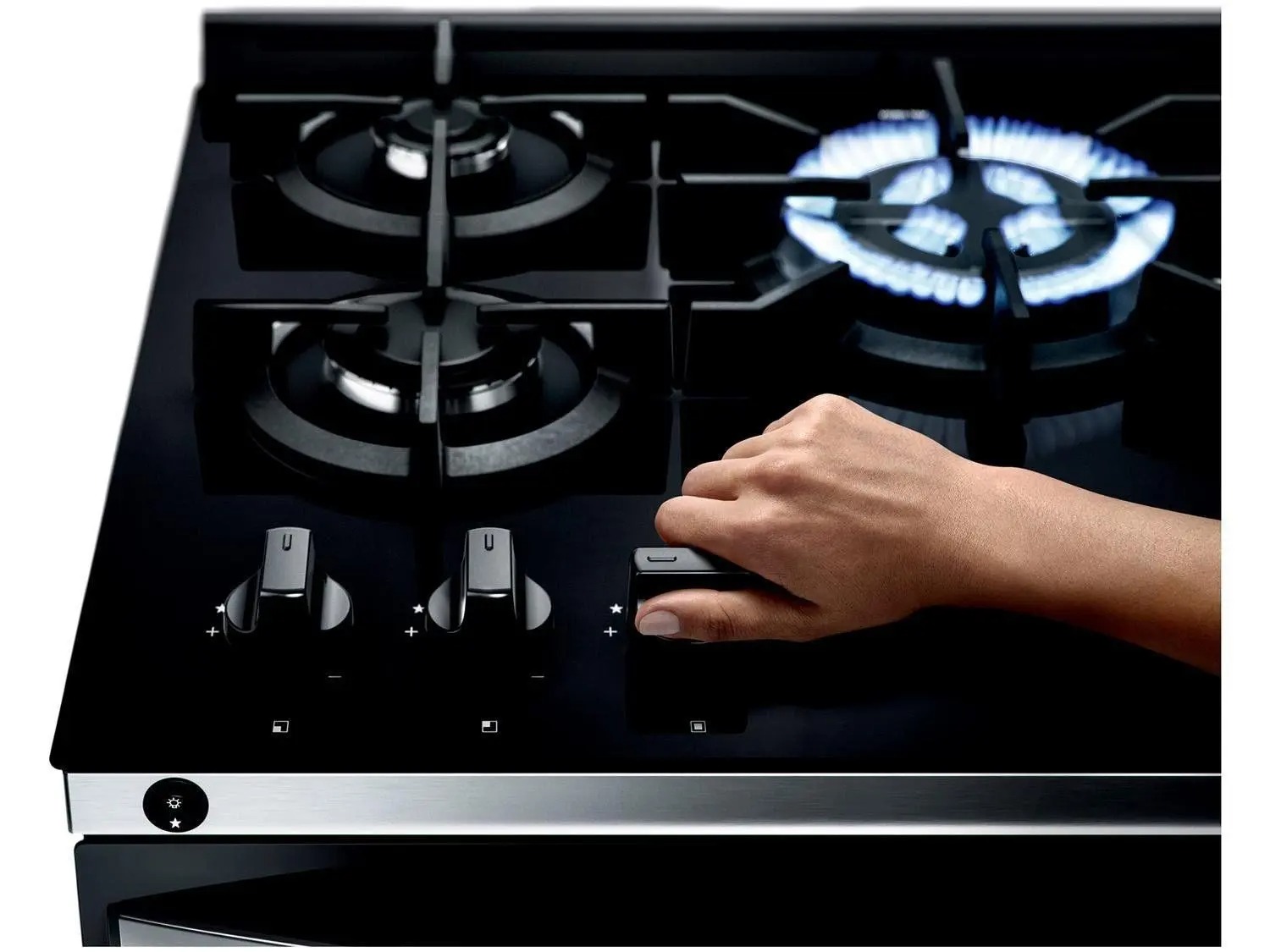 Fogão Brastemp 5 Bocas Preto Com Mesa de Vidro e Turbo Chama - BFS5VCE - Imagem 6
