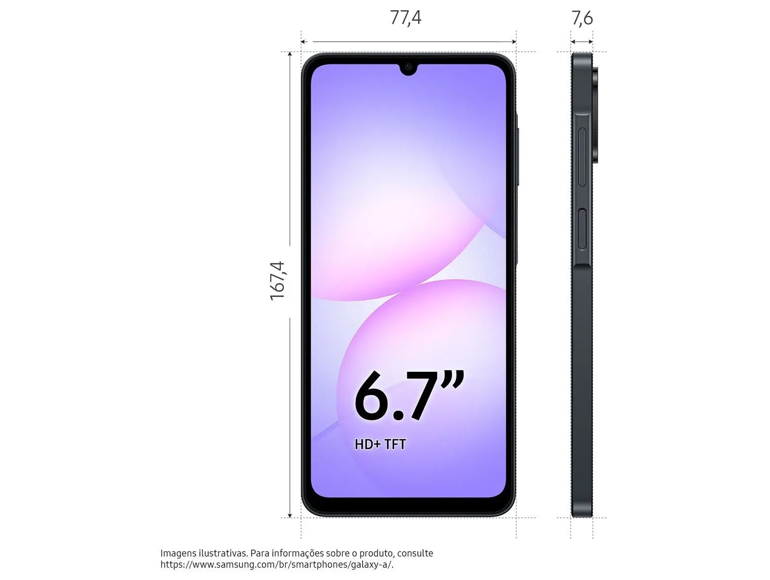 Smartphone Samsung Galaxy A07 256gb 8gb Ram Preto - Imagem 4