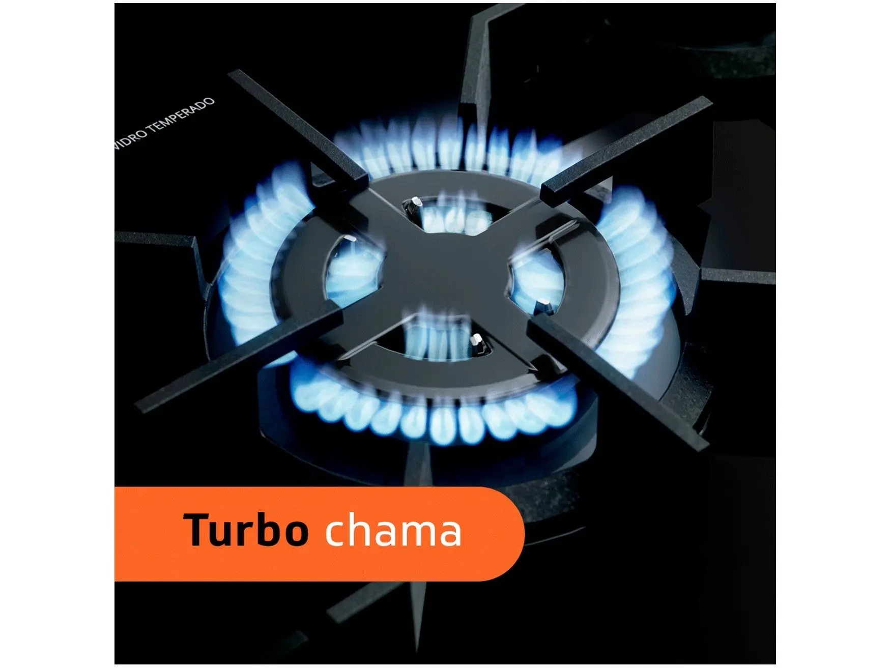 Fogão Brastemp 5 Bocas Preto Com Mesa de Vidro e Turbo Chama - BFS5VCE - Imagem 8