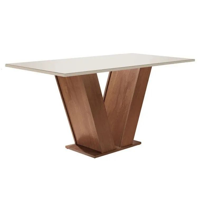 Conjunto Sala de Jantar Mesa Tampo de Vidro 6 Cadeiras Espanha Yescasa - Imagem 11