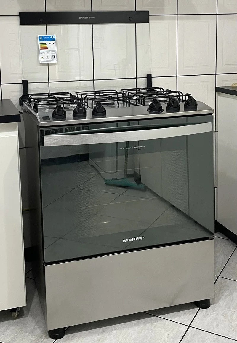Fogão Brastemp 5 Bocas Inox com Botôes Removíveis - BFS5NCRUNA Bivolt - Imagem 2