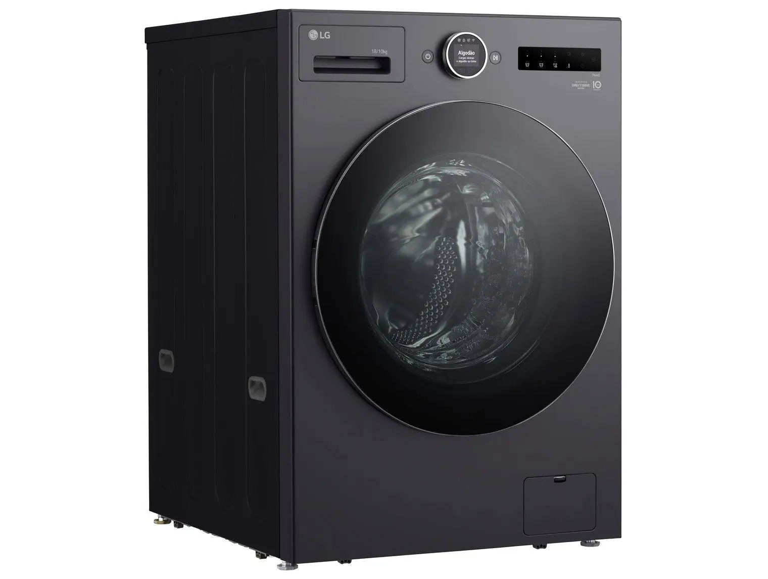 Lava e Seca Smart LG 18kg WD18GNT Motor Inverter Direct Drive Água Fria e Quente Black Inox - Imagem 2