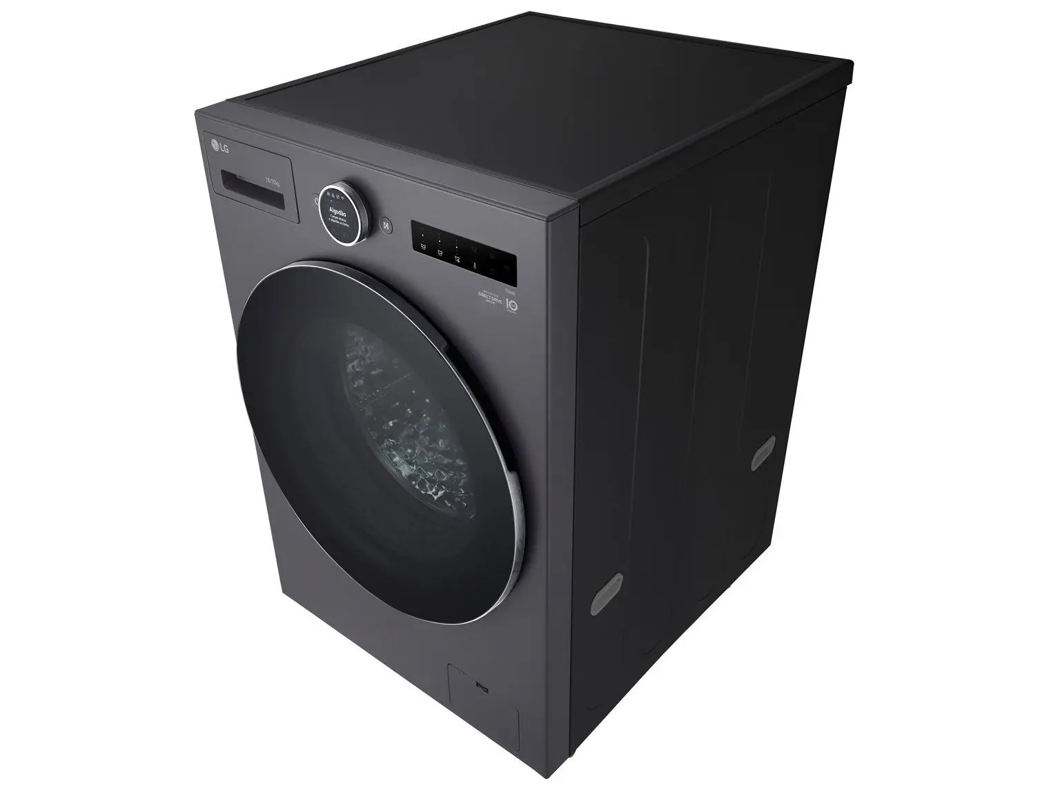 Lava e Seca Smart LG 18kg WD18GNT Motor Inverter Direct Drive Água Fria e Quente Black Inox - Imagem 3