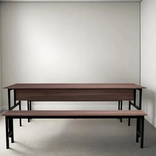 Conjunto Mesa para Refeitório 8 Lugares com Bancos Separado - DEASTRO - Imagem 2