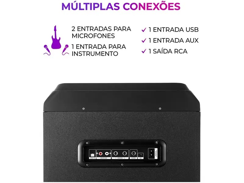 Caixa de Som Torre Aiwa AWS-T2W-02 Bluetooth 2300W RMS Amplificada - Imagem 2