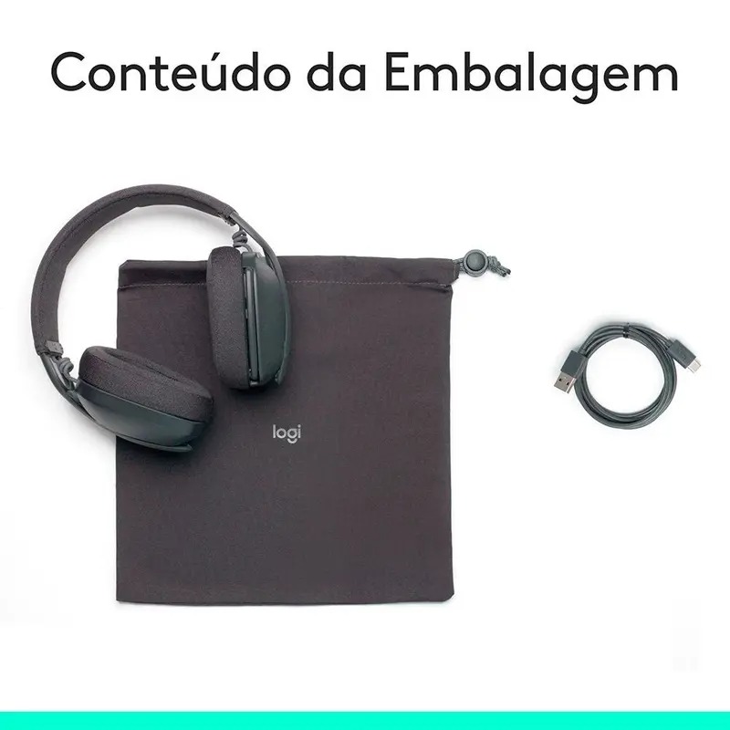 Headset Sem Fio Logitech Zone Vibe 100, Drivers 40 mm, USB, Bluetooth, PC, Mobile, Grafite - 981-001214 - Imagem 2
