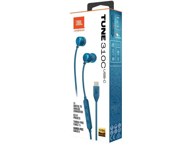 Fone de Ouvido JBL Tune 310C, USB-C, Azul - 28913775 - Imagem 3