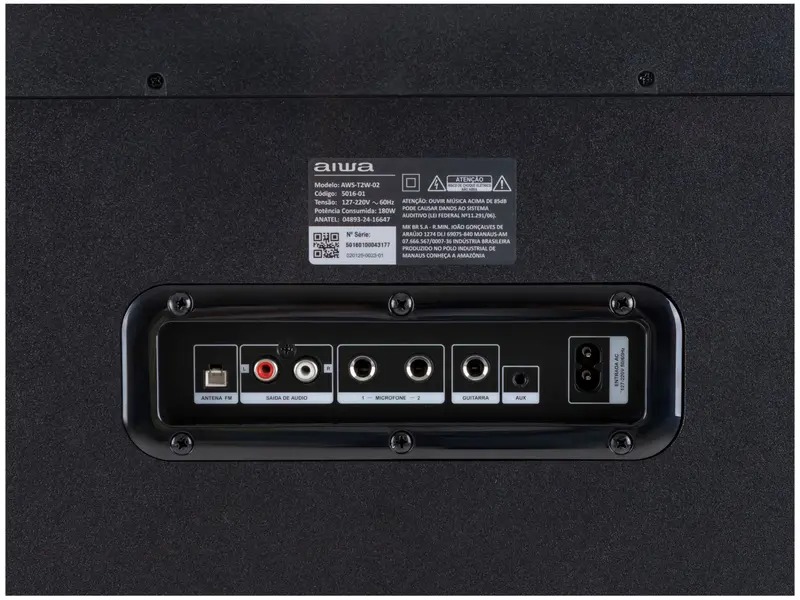 Caixa de Som Torre Aiwa AWS-T2W-02 Bluetooth 2300W RMS Amplificada - Imagem 4