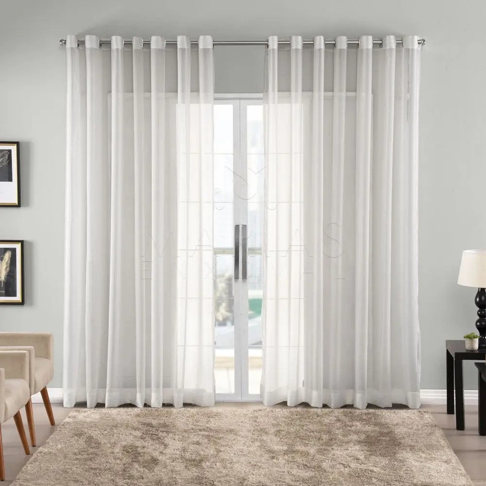 Cortina Gaze de Linho 3,00m x 2,70m Sem Forro Para JanelaQuartoeSala - Marias Enxoval Cortinas