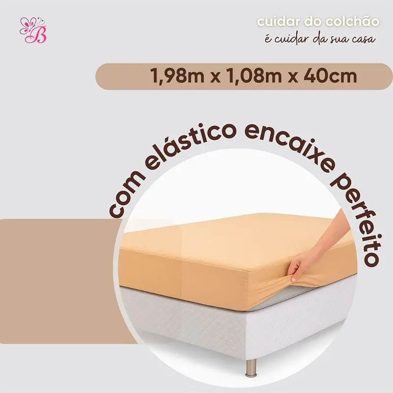 Capa Protetora De Colchão Impermeável Solteirão Viúva 1,08 M - Cortinas Ibitinga - Imagem 2