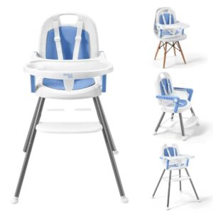 Cadeirão Cadeira Cadeirinha Alimentação Papinha Bebê Alta Mesa Refeição Menino Azul - Multilaser