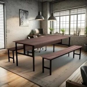 Conjunto Mesa para Refeitório 8 Lugares com Bancos Separado - DEASTRO