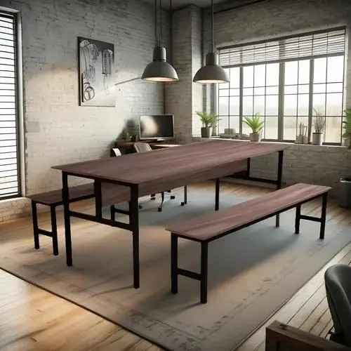 Conjunto Mesa para Refeitório 8 Lugares com Bancos Separado - DEASTRO