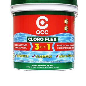 Balde De Cloro Flex OCC 10 Kg Para Limpeza E Manutenção Para Piscina