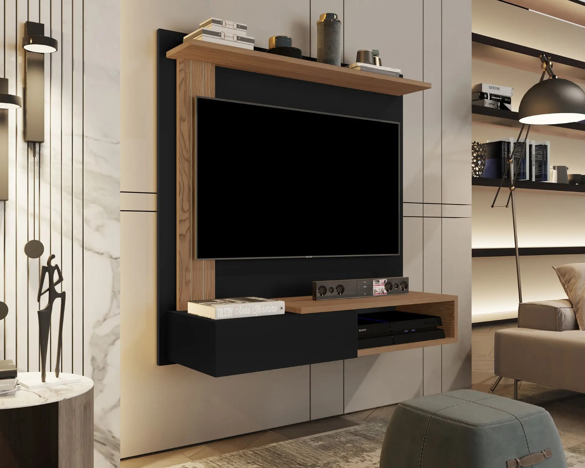 Painel TV Smart até 32 Polegadas Com porta Turim - Várias Cores - MJM Casa dos Moveis - MJM Casa dos Móveis
