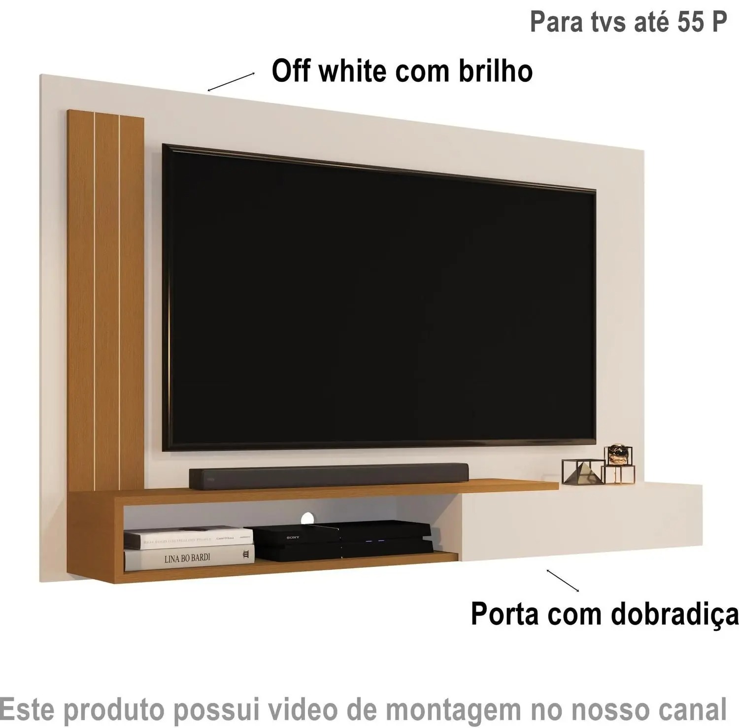 Painel Sala TV Smart Manu Ate 50 Polegadas - Diversas Cores - JM Mais Móveis - JM Casa dos Móveis - Imagem 2