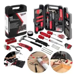 Kit ferramentas jogo manuais completa 142 peças maleta chaves martelo soquetes - AUTOTOOLS