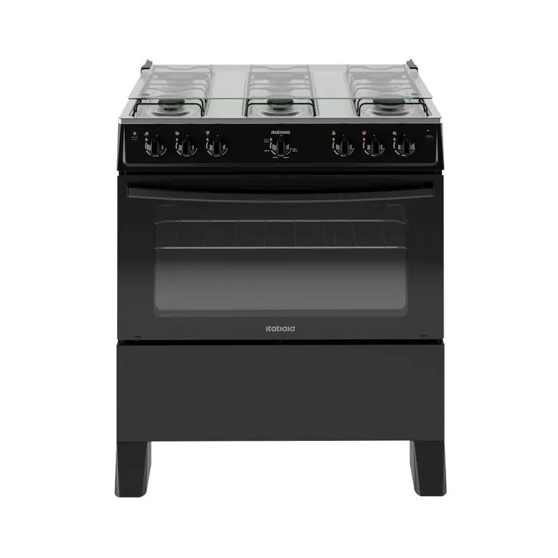 Fogão Itatiaia Star New Piso 6 Bocas Preto Mesa de Inox Bivolt 3700000474