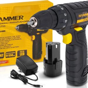 Furadeira Parafusadeira 12v Lítio Bivolt Pli-10 Hammer