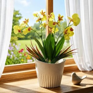 Arranjo de orquídeas artificiais, flores enfeite , sala, banheiro ,prateleiras e todo ambiente que quiser decorar - Br Beleza Brasileira