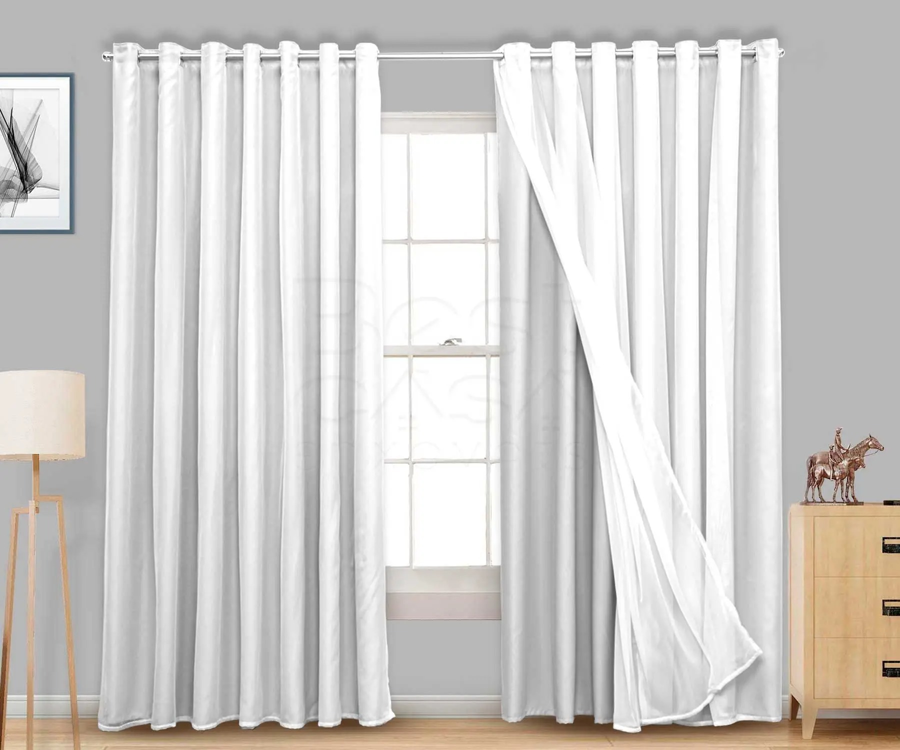 Cortina Blackout em Tecido com Voil 5,00m x 2,50m - Marias Enxoval Cortinas - Imagem 2