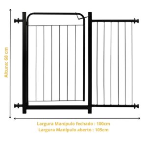 Grade De Proteção para Pet Cães Para Portas Portão Ext 30cm Preto - Itagold
