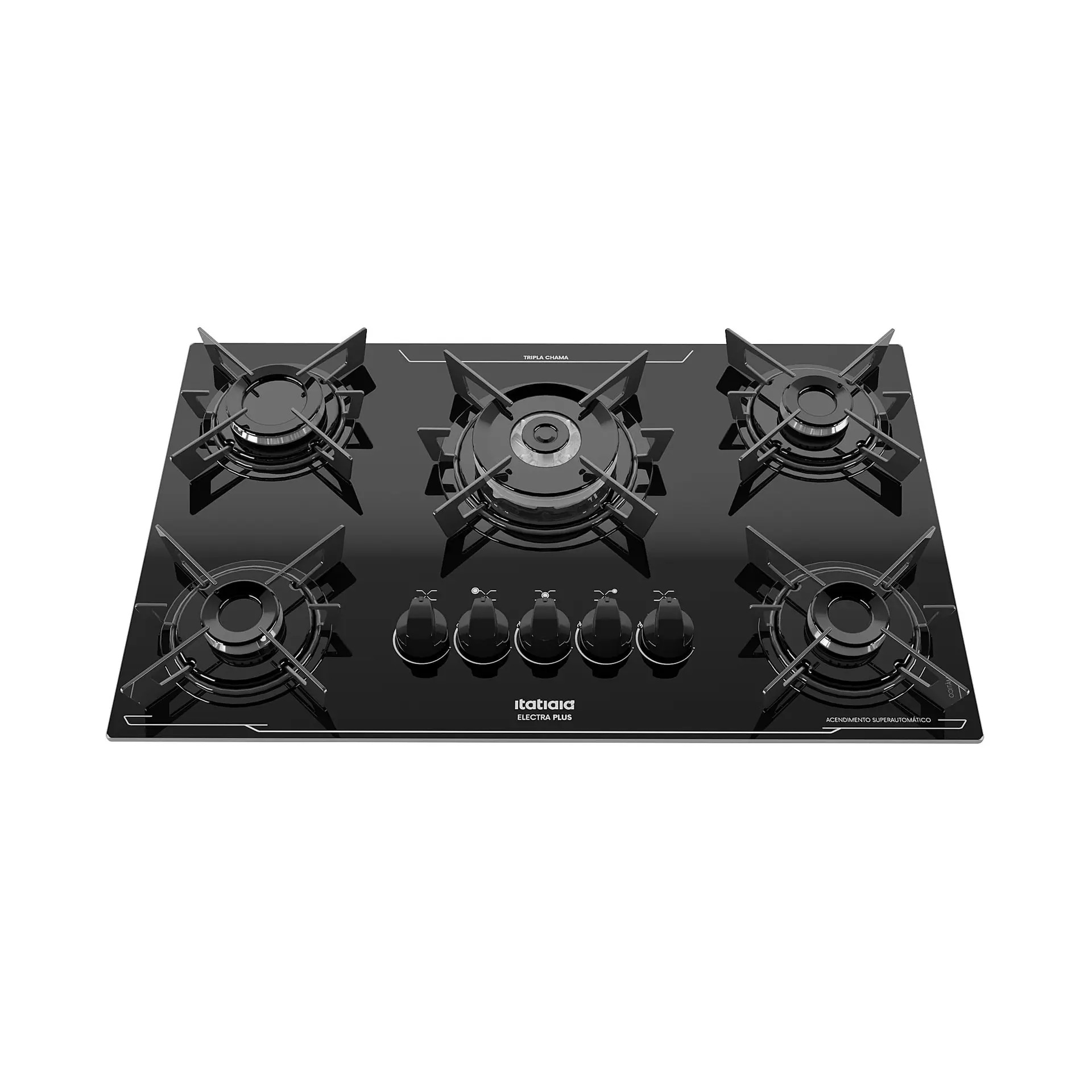 Cooktop Electra Plus Itatiaia 5 Bocas Tripla Chamas Bivolt Preto