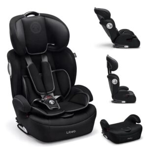Cadeirinha Cadeira Assento 2 em 1 De Bebê Para Carro Infantil 9 a 36 Kg G1/G2/G3 Isofix Preta Litet