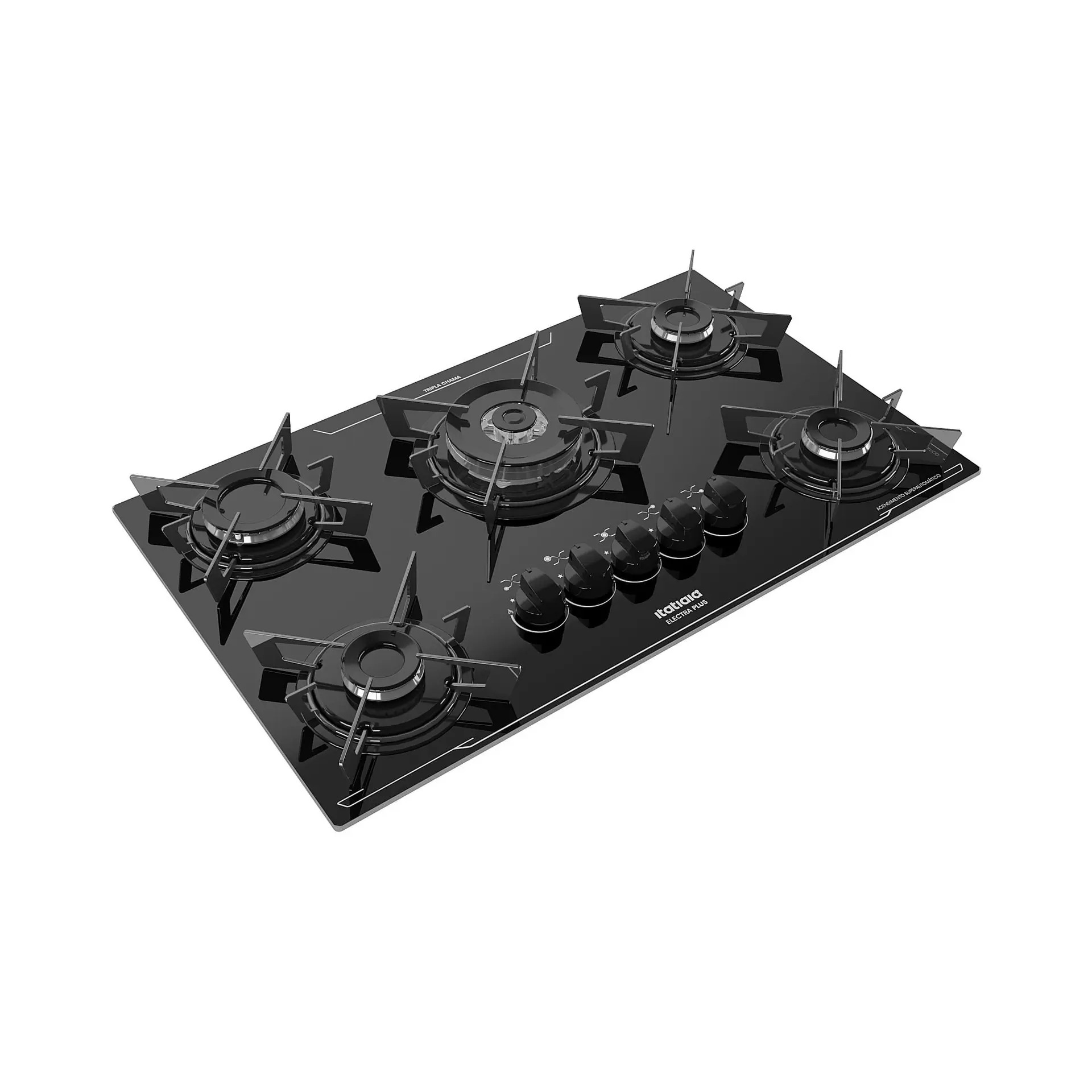 Cooktop Electra Plus Itatiaia 5 Bocas Tripla Chamas Bivolt Preto - Imagem 2