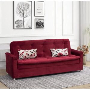 Sofá-cama Casal 3 Lugares Reclinável Veludo - Matrix Nanda